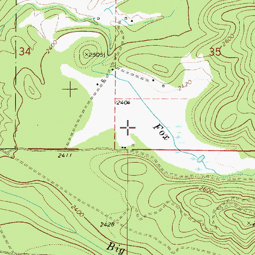 Topographic Map of Fox Creek Airport, ID