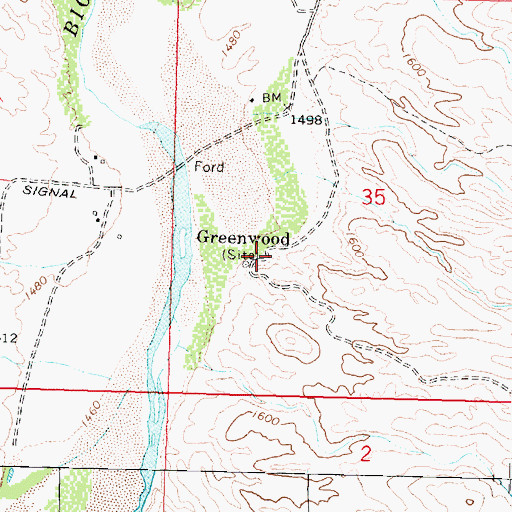 Topographic Map of Greenwood, AZ