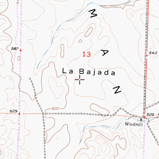 Topographic Map of La Bajada, CA