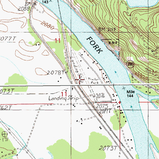 Topographic Map of Riverlake Airport, ID