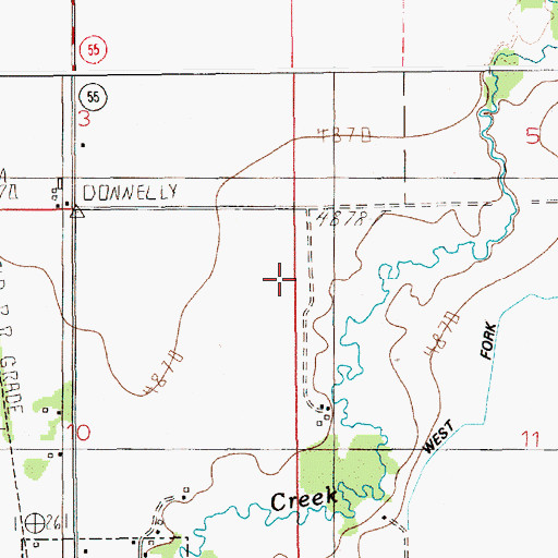 Topographic Map of Boulder Creek Airstrip, ID