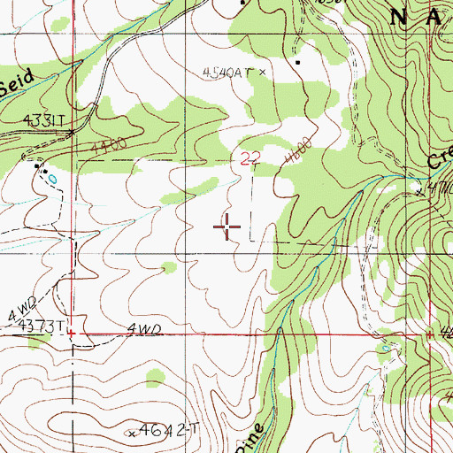 Topographic Map of Cuddy Meadows Airport, ID
