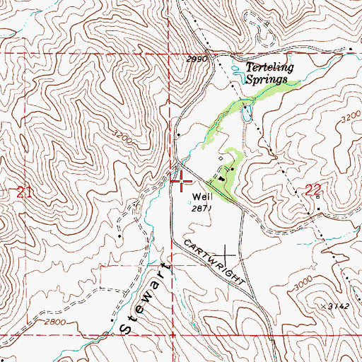 Topographic Map of Peaceful Cove Airport, ID