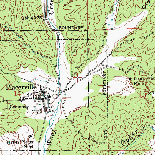 Topographic Map of Treasure Gulch Airport, ID