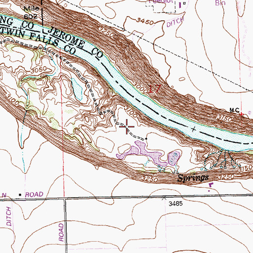 Topographic Map of Ziggy's Airport, ID