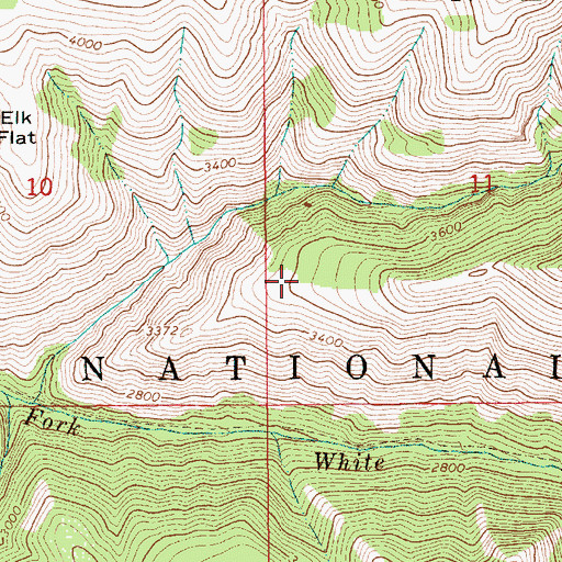 Topographic Map of Pinnacle Airport, ID