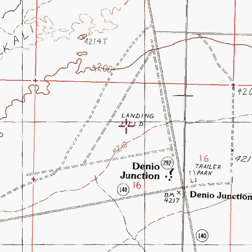Topographic Map of Denio Junction Airport, NV