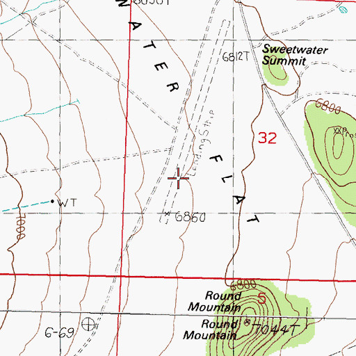 Topographic Map of Sweetwater (US Marine Corps) Airport, NV