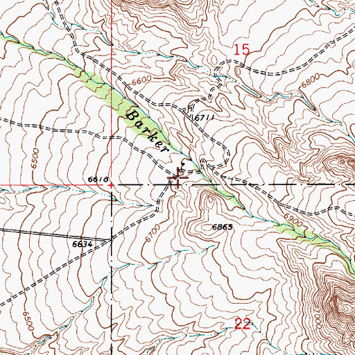 Topographic Map of Barker Creek Ranch Airstrip, NV