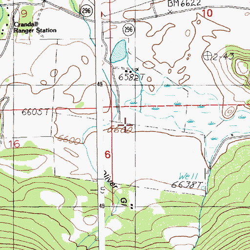 Topographic Map of Luckinbill Airstrip, WY