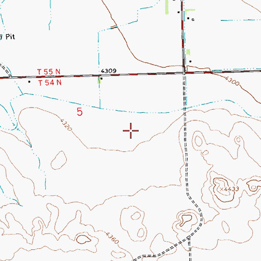 Topographic Map of Bunch Grass Intergalactic Airport, WY