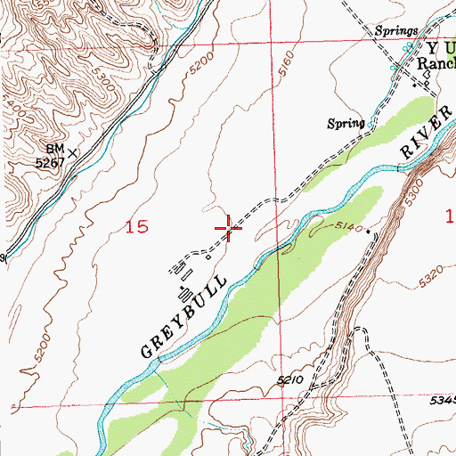 Topographic Map of Yu Ranch Airport, WY