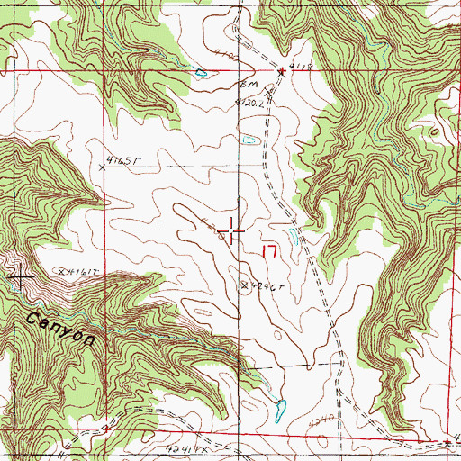 Topographic Map of Hulett Municipal Airport, WY