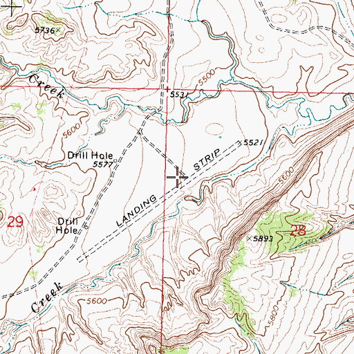 Topographic Map of Willow Creek Ranch Airport, WY
