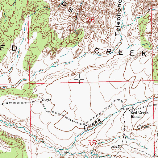 Topographic Map of Red Creek Ranch Airport, WY