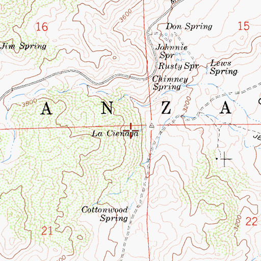 Topographic Map of La Cienaga, CA