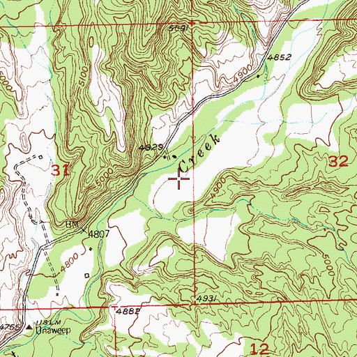Topographic Map of Hendricks Field at West Creek Ranch, CO