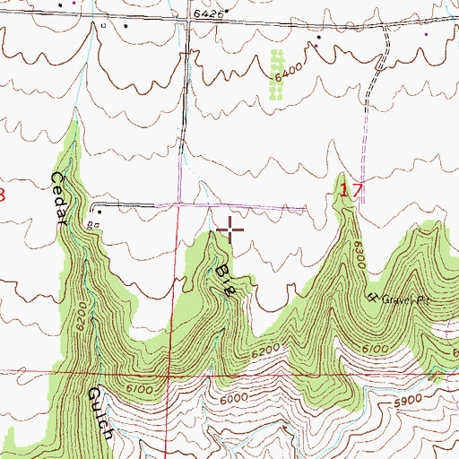 Topographic Map of Omega 1 Airport, CO