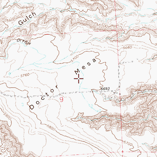 Topographic Map of Doctors Mesa Airport, CO