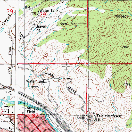 Topographic Map of Dodsworth Airport, CO