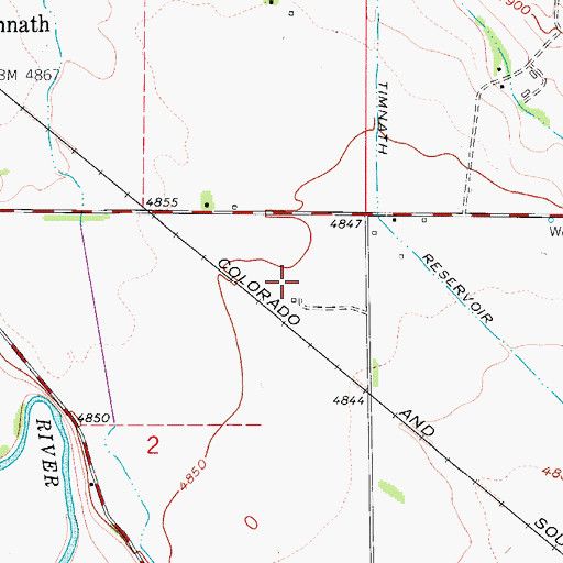 Topographic Map of WKR Airport, CO