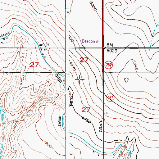 Topographic Map of Jackrabbit Strip, CO