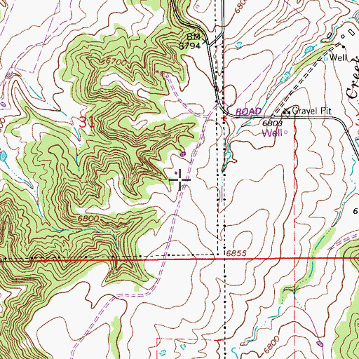 Topographic Map of Kelgun Airport, CO