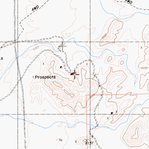 Topographic Map of La Colorado Mine, CA
