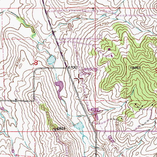 Topographic Map of D Bar D Airport, CO