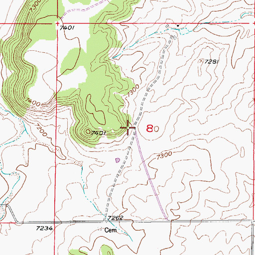 Topographic Map of Cherokee Trail Ranch Airport, CO
