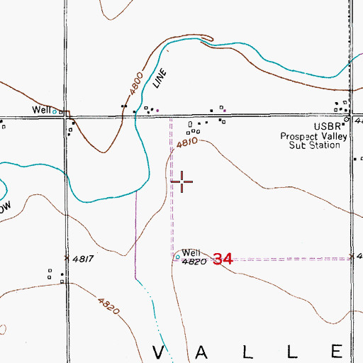 Topographic Map of The Farm Airport, CO