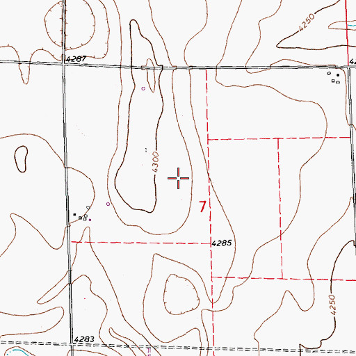 Topographic Map of Hildebrandt Airport, CO