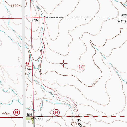 Topographic Map of High Mesa Airport, CO