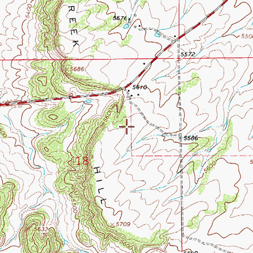 Topographic Map of Rock Creek Airport, CO