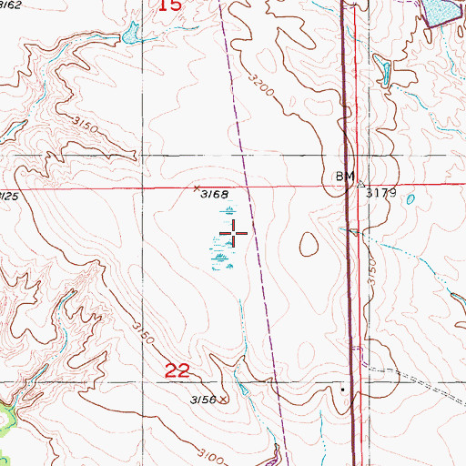 Topographic Map of Belle Fourche Municipal Airport, SD