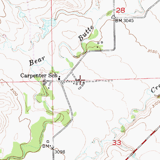 Topographic Map of Bruch Ranch Airport, SD