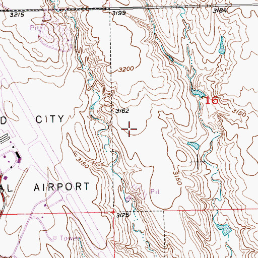 Topographic Map of Dan's Airport, SD