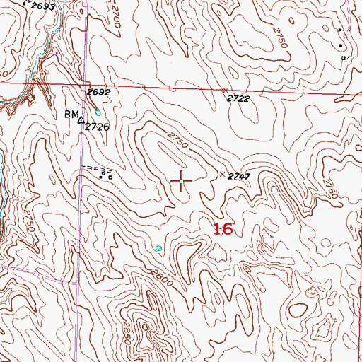 Topographic Map of Porch Ranch Airport, SD