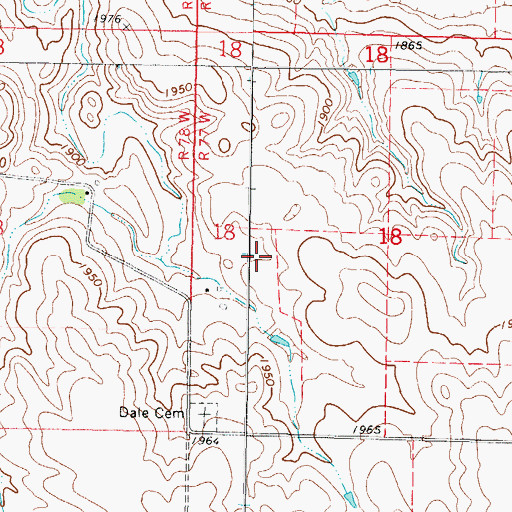 Topographic Map of Vander Wal Private Airport, ND