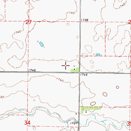 Topographic Map of Bollweg Farm Airport, SD