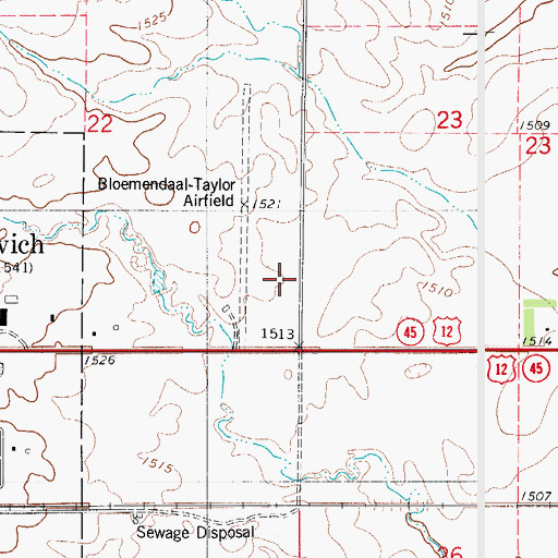 Topographic Map of TC Field, SD