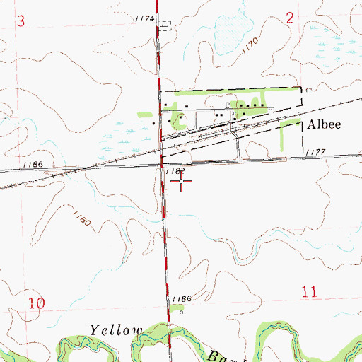 Topographic Map of Tribitt Airport, SD