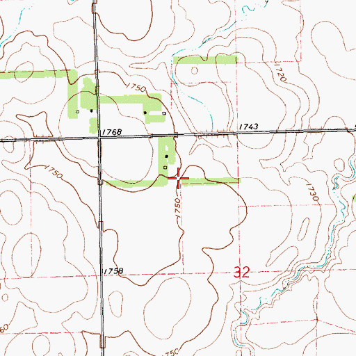Topographic Map of Andersen Farms Airport, SD
