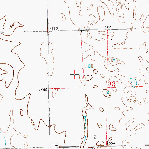 Topographic Map of Lee Airport, SD