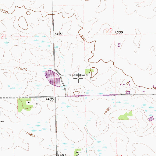 Topographic Map of Chris Hofer Landing Strip, SD