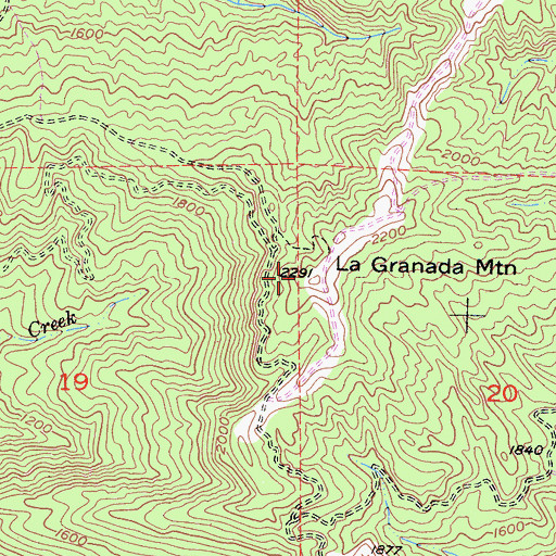 Topographic Map of La Granada Mountain, CA