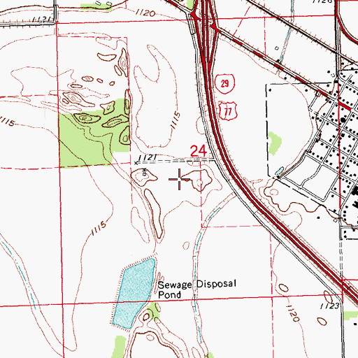 Topographic Map of MJ Aviation II Airport, SD