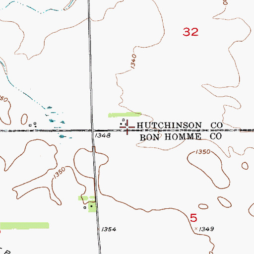 Topographic Map of Burke Field, SD