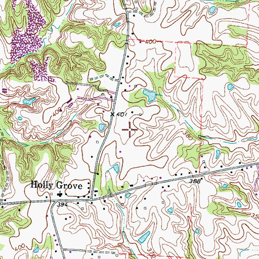 Topographic Map of Baskin Airport, TN