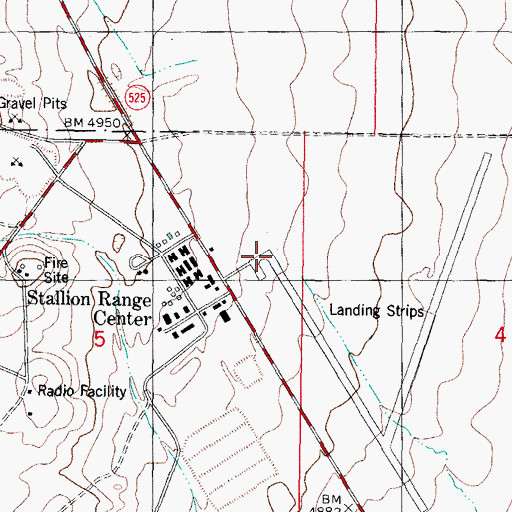 Topographic Map of Stallion Army Airfield, NM